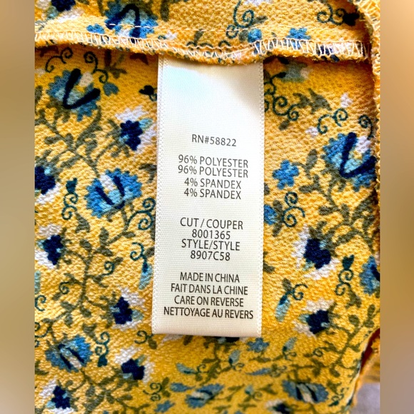 MAX STUDIO 💛YELLOW💛 FLORAL RUFFLE WRAP HIGH LOW MIDI SHORT SLEEVE DRESS🌟NWT🌟 - Picture 12 of 14